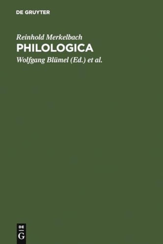 Philologica – Ausgewählte kleine Schriften