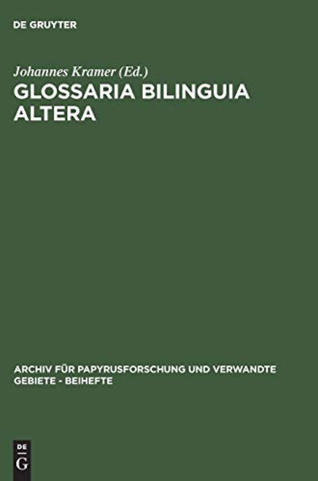 Glossaria bilinguia altera – (C.Gloss. Biling. II)