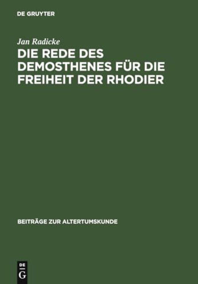 Die Rede Des Demosthenes Fur Die Freiheit Der Rhodier
