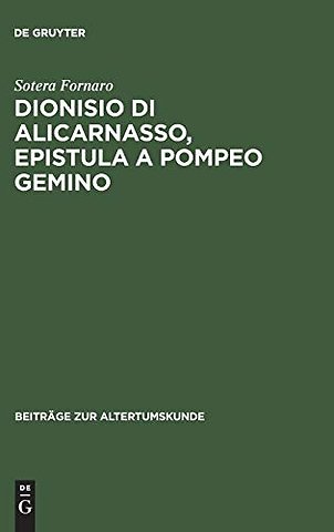 Dionisio di Alicarnasso, Epistula a Pompeo Gemino