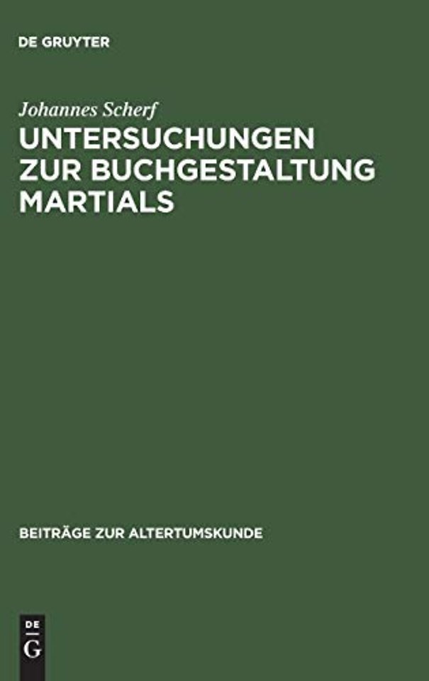 Untersuchungen zur Buchgestaltung Martials