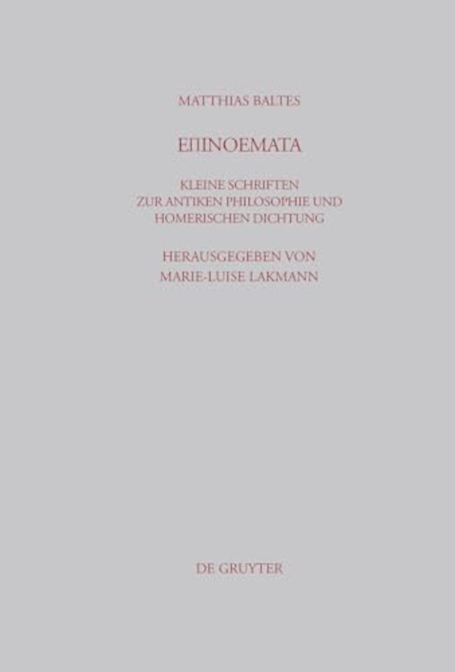 Epinoemata – Kleine Schriften zur antiken Philosophie und homerischen Dichtung