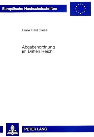 Abgabenordnung Im Dritten Reich