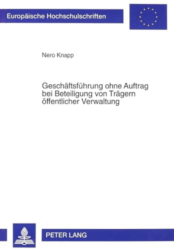 Geschaeftsfuehrung Ohne Auftrag Bei Beteiligung Von Traegern Oeffentlicher Verwaltung