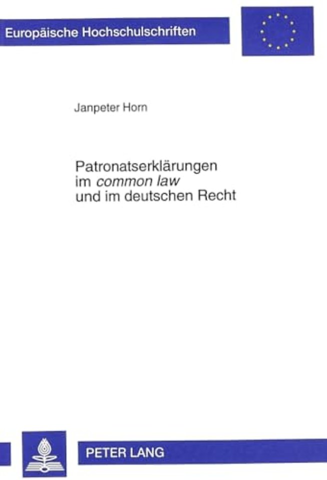 Patronatserklaerungen Im «Common Law» Und Im Deutschen Recht