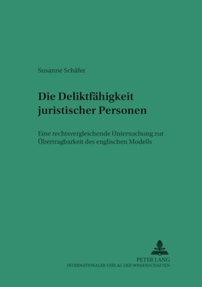 Die Deliktsfaehigkeit Juristischer Personen