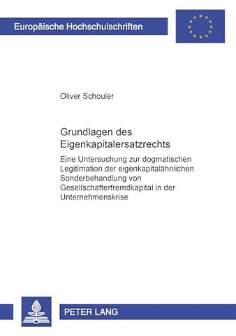 Grundlagen Des Eigenkapitalersatzrechts