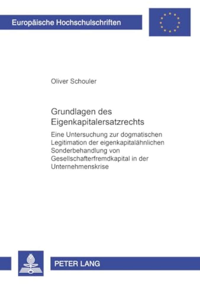 Grundlagen Des Eigenkapitalersatzrechts