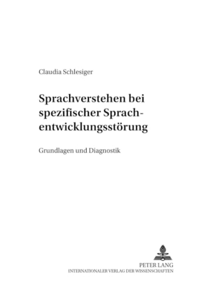 Sprachverstehen bei spezifischer Sprachentwicklungsstoerung