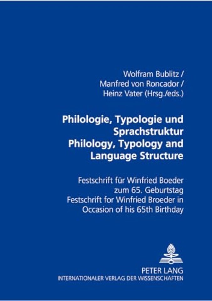 Philologie, Typologie Und Sprachstruktur Philology, Typology and Language Structure