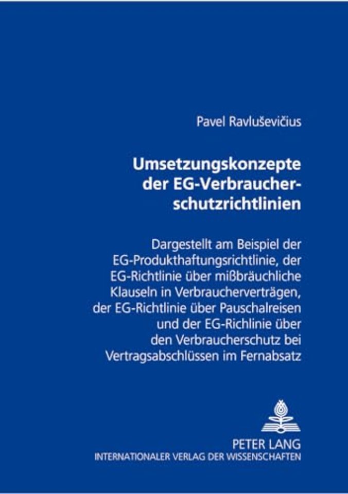 Umsetzungskonzepte Der Eg-Verbraucherschutzrichtlinien
