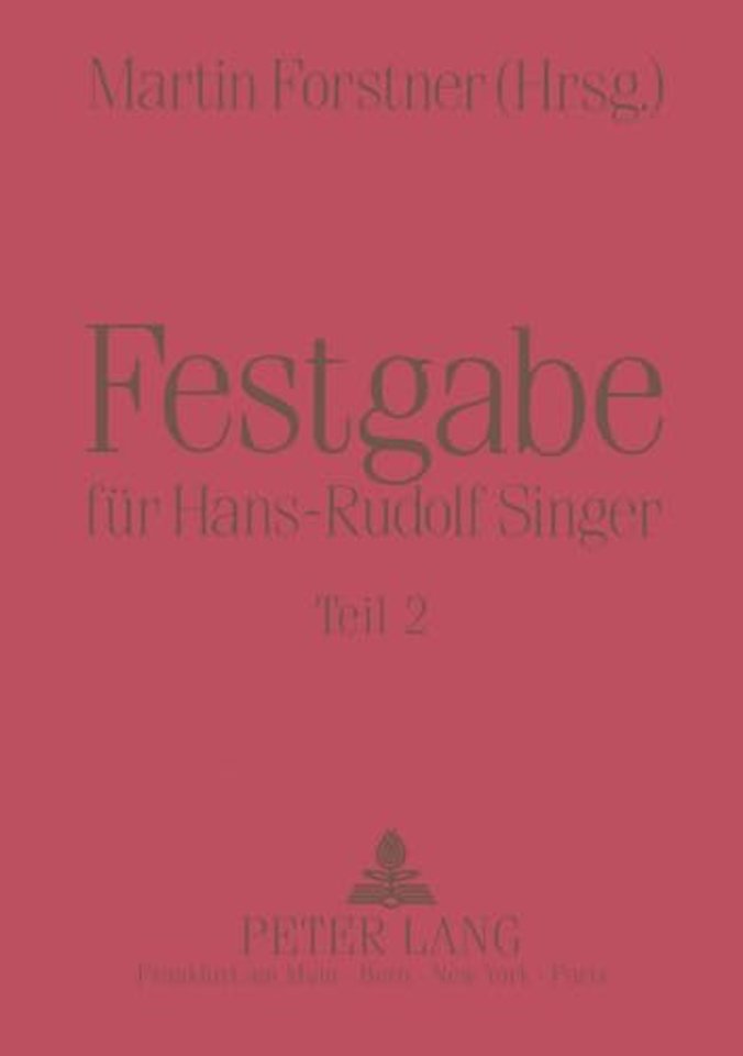 Festgabe fuer Hans-Rudolf Singer