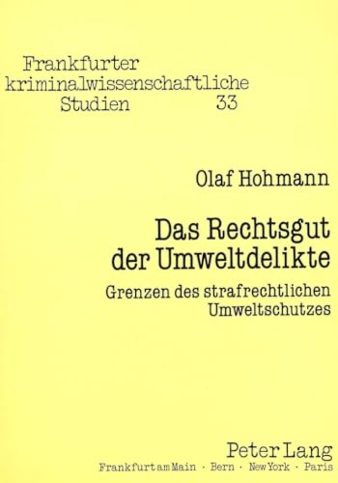 Das Rechtsgut Der Umweltdelikte