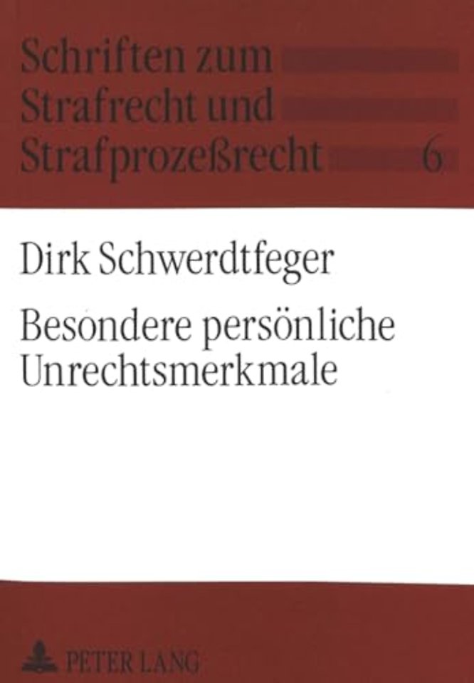 Besondere persoenliche Unrechtsmerkmale