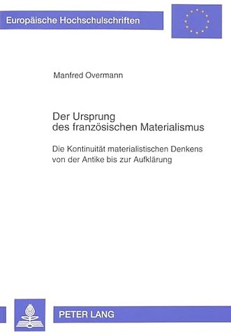 Der Ursprung des franzoesischen Materialismus