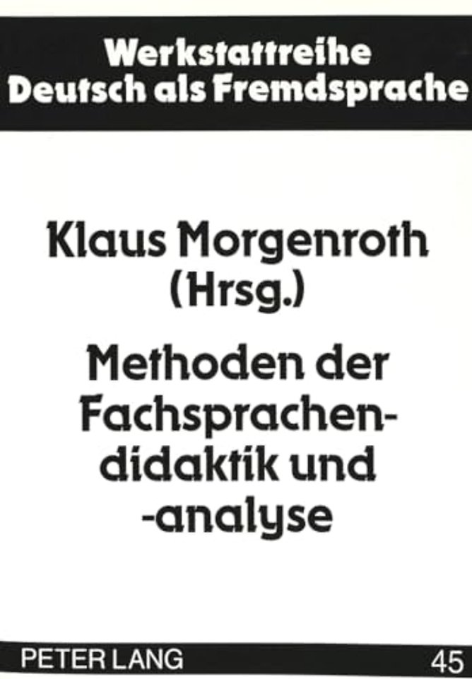 Methoden Der Fachsprachendidaktik Und -Analyse