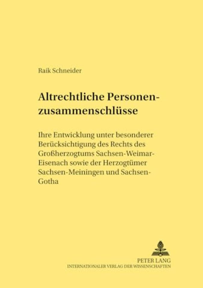 Altrechtliche Personenzusammenschluesse