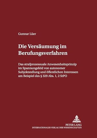 Die Versaeumung Im Berufungsverfahren