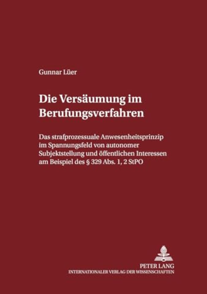 Die Versaeumung Im Berufungsverfahren