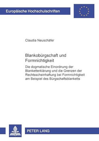 Blankobuergschaft Und Formnichtigkeit