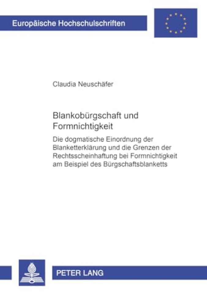 Blankobuergschaft Und Formnichtigkeit