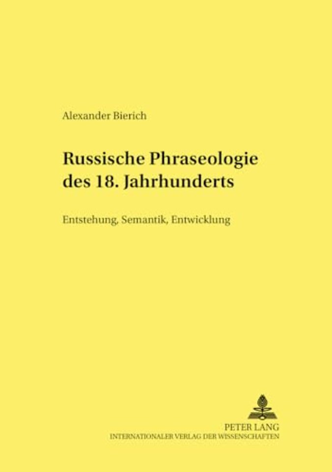 Russische Phraseologie Des 18. Jahrhunderts