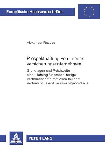 Prospekthaftung Von Lebensversicherungsunternehmen