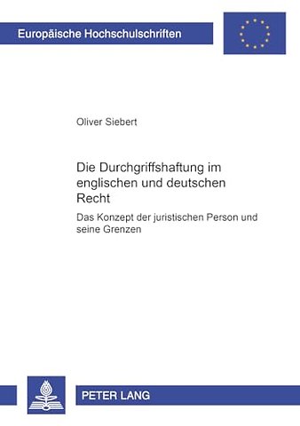 Die Durchgriffshaftung Im Englischen Und Deutschen Recht