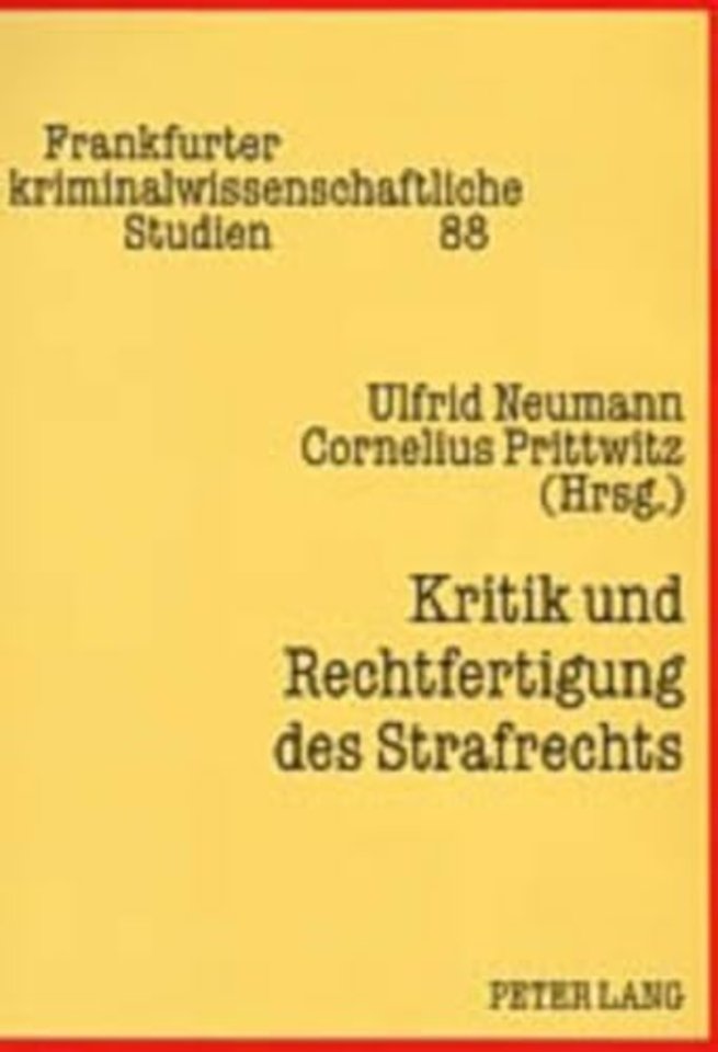 Kritik Und Rechtfertigung Des Strafrechts