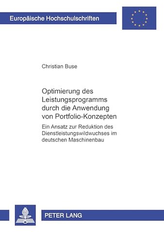 Optimierung Des Leistungsprogramms Durch Die Anwendung Von Portfolio-Konzepten