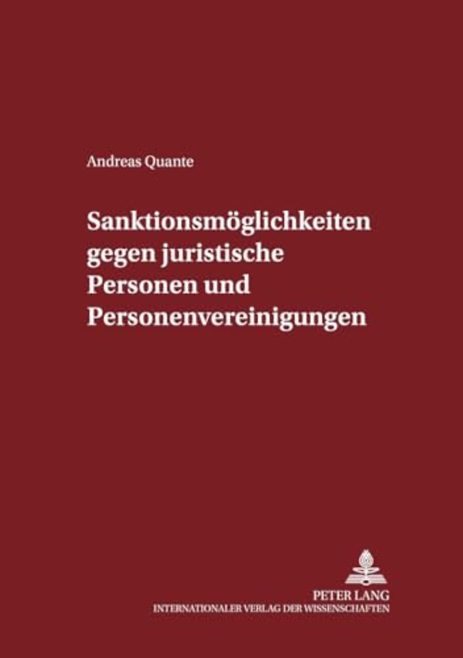 Sanktionsmoeglichkeiten Gegen Juristische Personen Und Personenvereinigungen