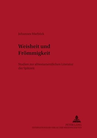 Weisheit Und Froemmigkeit
