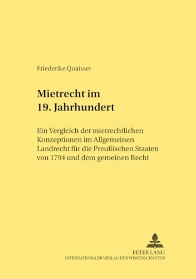 Mietrecht Im 19. Jahrhundert