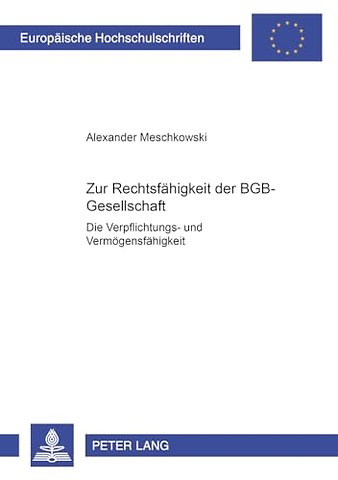 Zur Rechtsfaehigkeit Der Bgb-Gesellschaft