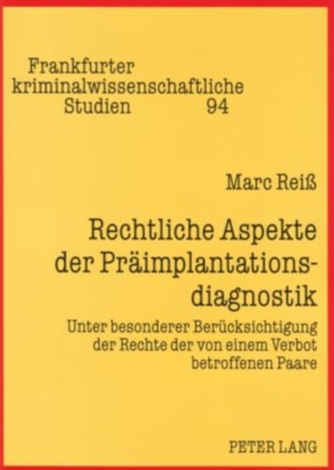 Rechtliche Aspekte Der Praeimplantationsdiagnostik