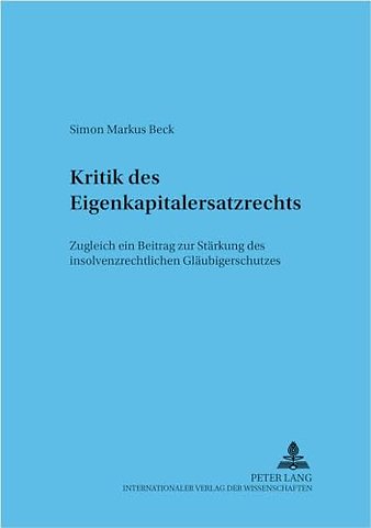 Kritik Des Eigenkapitalersatzrechts
