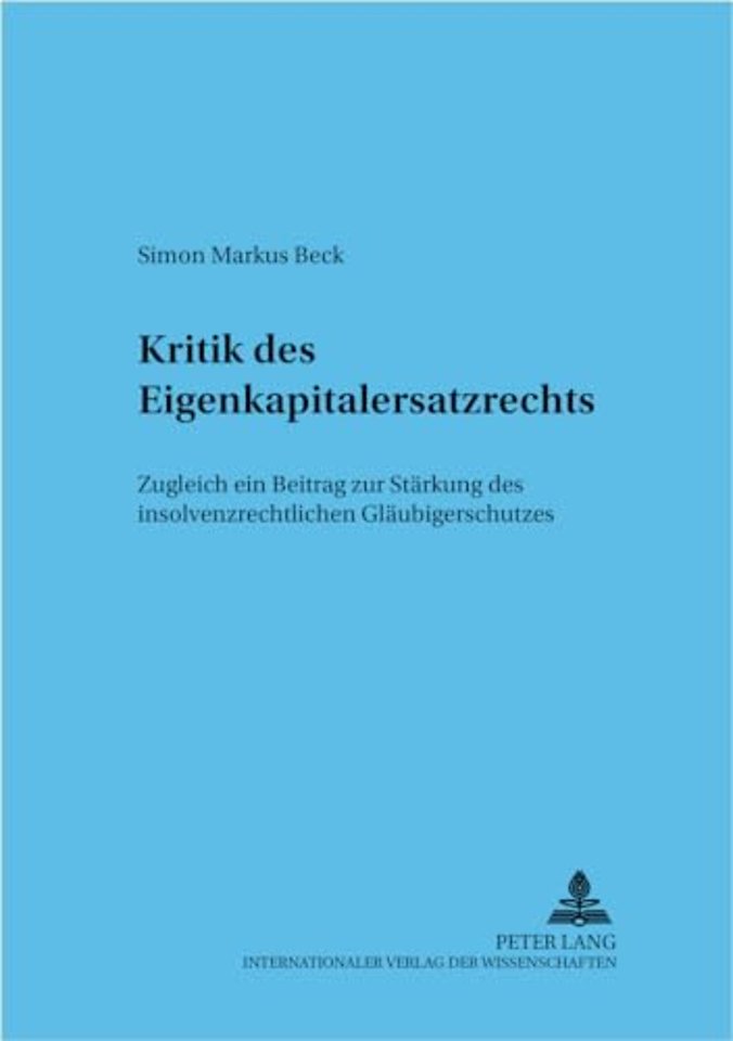 Kritik Des Eigenkapitalersatzrechts