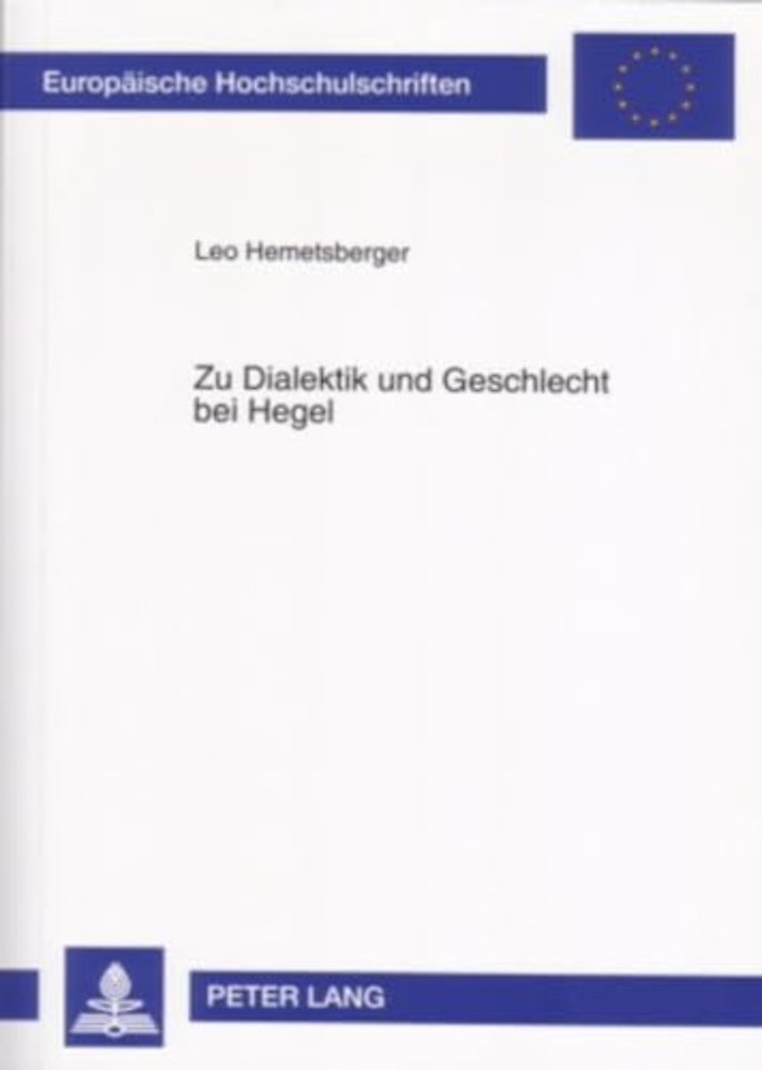 Zu Dialektik Und Geschlecht Bei Hegel