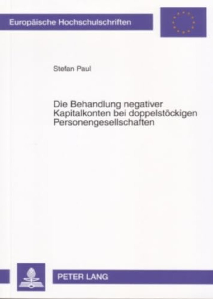 Die Behandlung Negativer Kapitalkonten Bei Doppelstoeckigen Personengesellschaften
