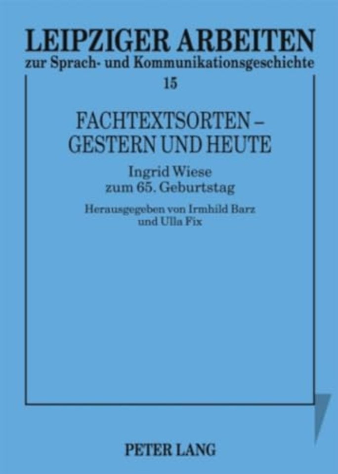 Fachtextsorten - Gestern Und Heute