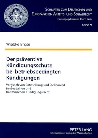 Der Praeventive Kuendigungsschutz Bei Betriebsbedingten Kuendigungen
