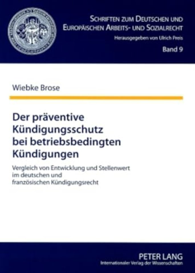 Der Praeventive Kuendigungsschutz Bei Betriebsbedingten Kuendigungen