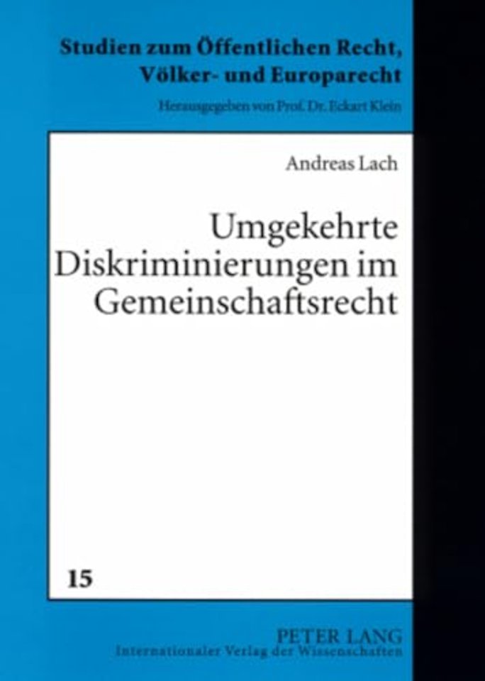 Umgekehrte Diskriminierungen Im Gemeinschaftsrecht