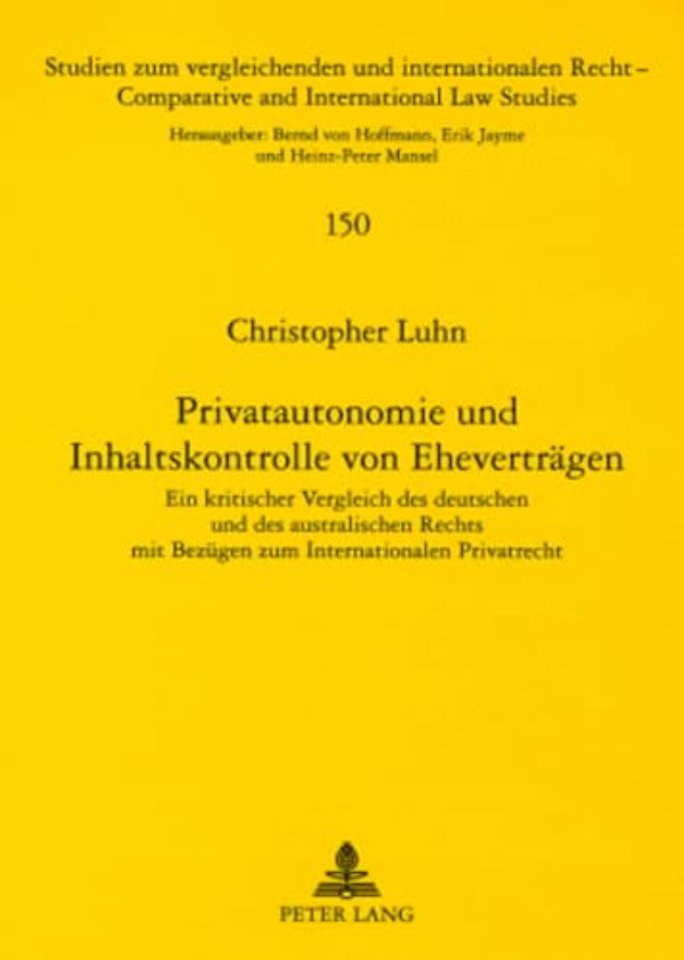 Privatautonomie Und Inhaltskontrolle Von Ehevertraegen