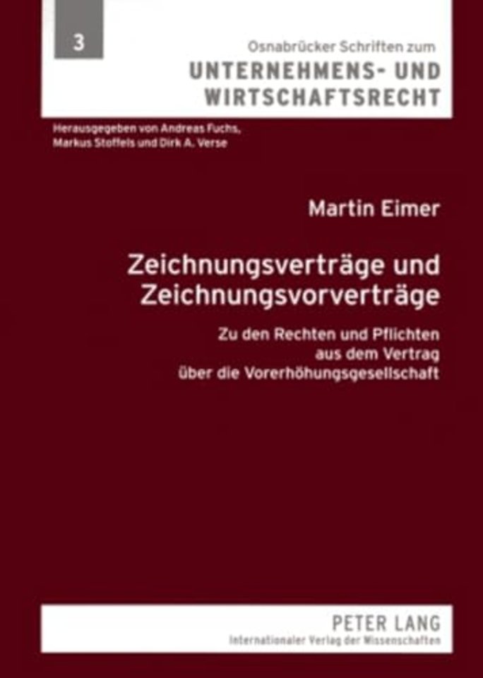 Zeichnungsvertraege Und Zeichnungsvorvertraege