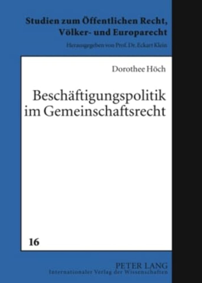Beschaeftigungspolitik Im Gemeinschaftsrecht