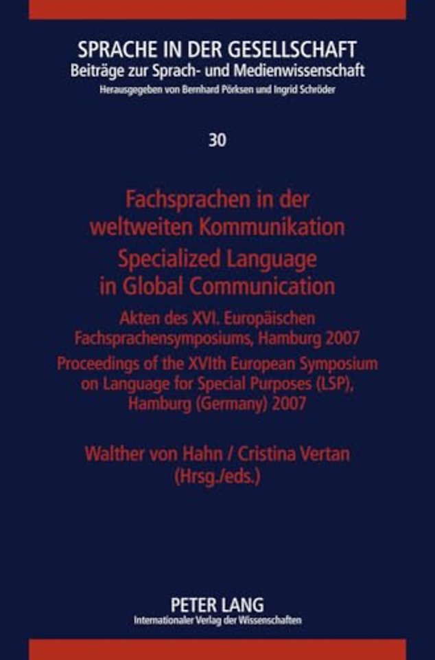 Fachsprachen in der weltweiten Kommunikation / Specialized Language in Global Communication
