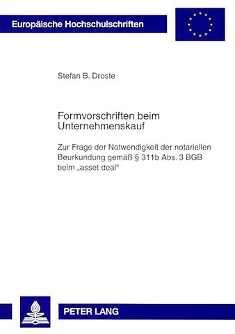 Formvorschriften Beim Unternehmenskauf
