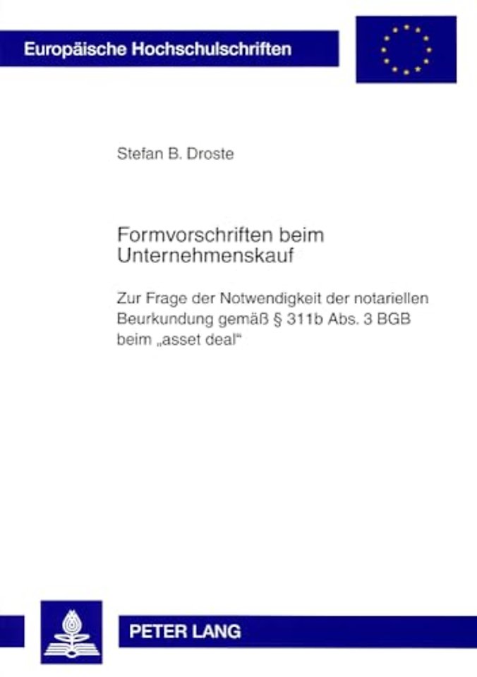 Formvorschriften Beim Unternehmenskauf