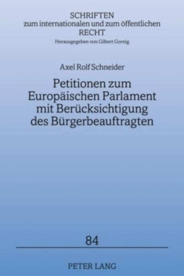 Petitionen Zum Europaeischen Parlament Mit Beruecksichtigung Des Buergerbeauftragten